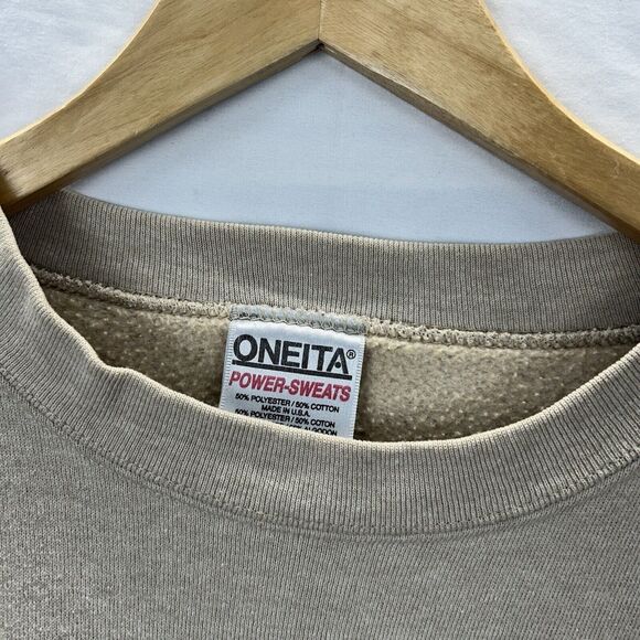 Vintage Oneita 90s The Hobbit Ocean City MD Sweatshirt XXL Crewneck Tan USA Made - Picture 7 of 11